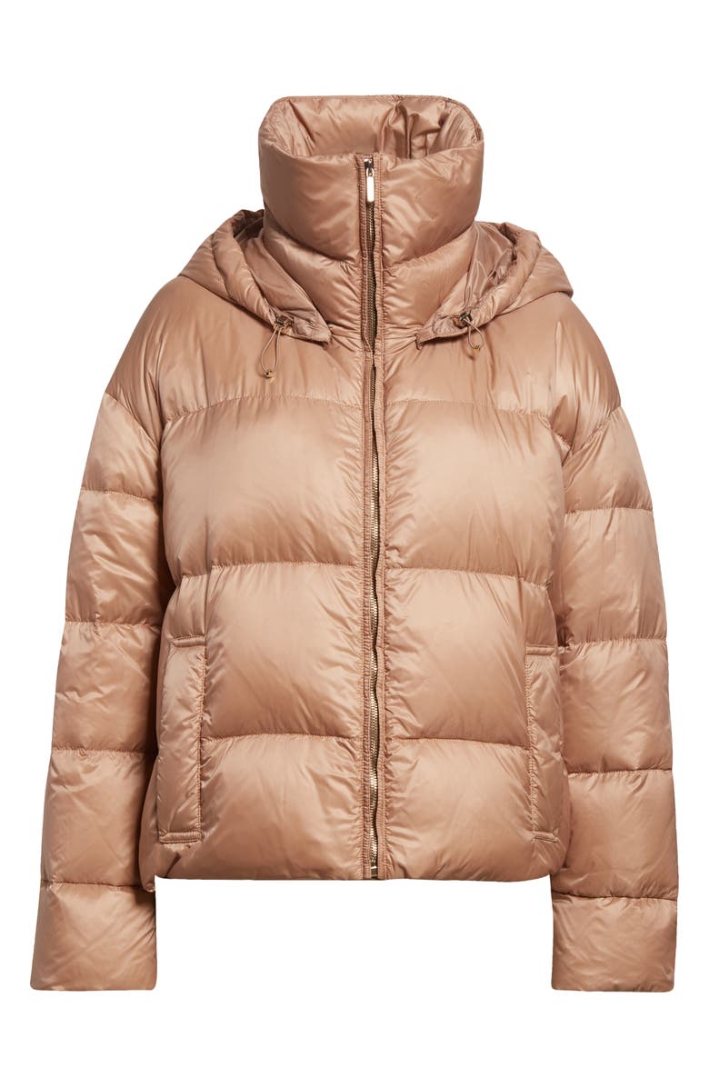 Max Mara Trebi Down Hooded Jacket, Alternate, color, Camel