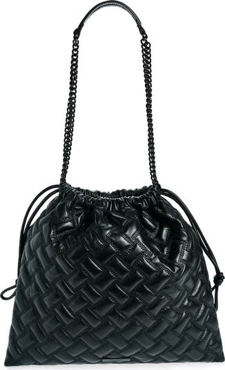 Kensington Drawstring Quilted Leather Shoulder Bag