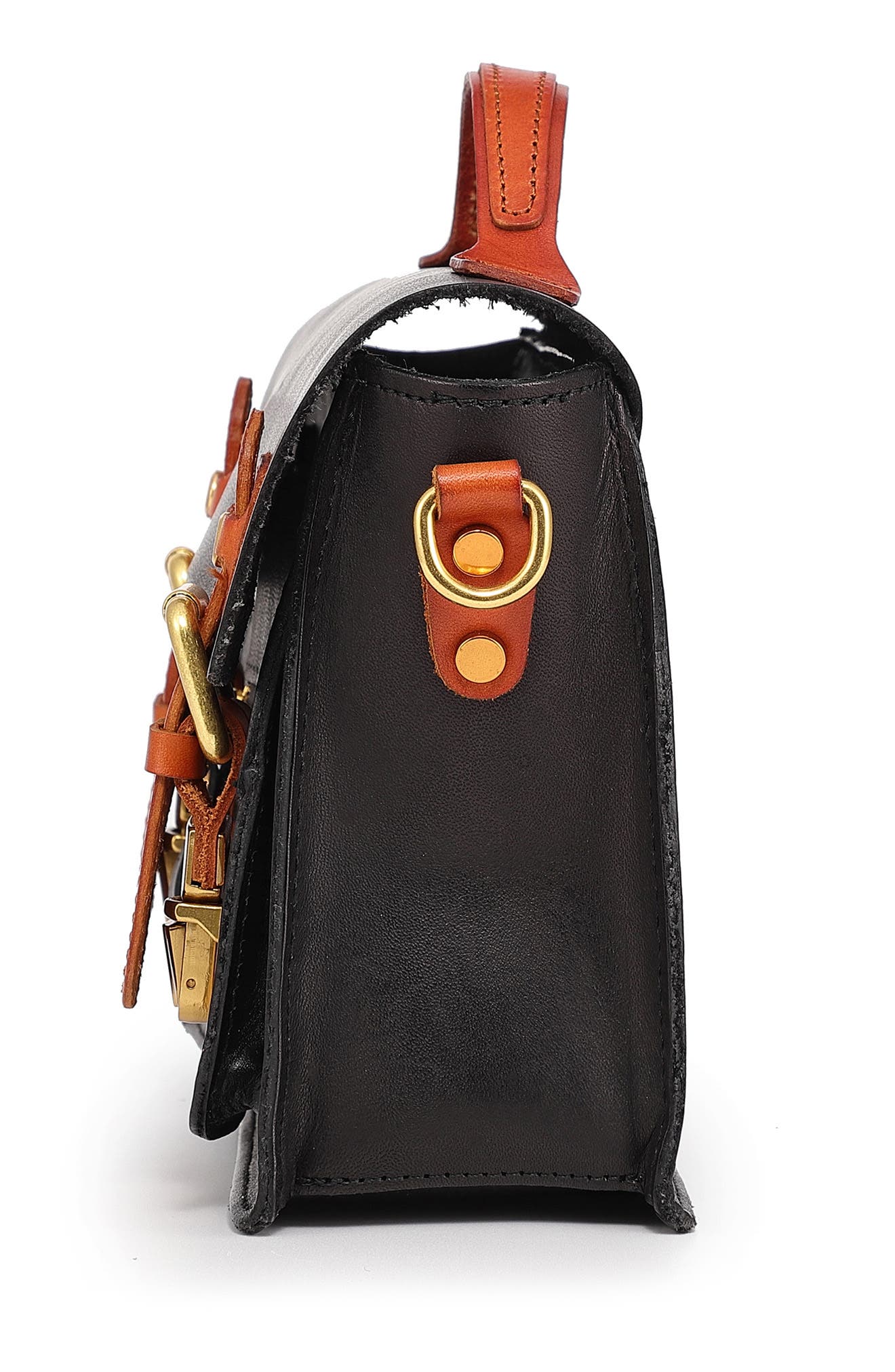 OLD TREND Aster Mini Leather Satchel, Alternate, color, Black