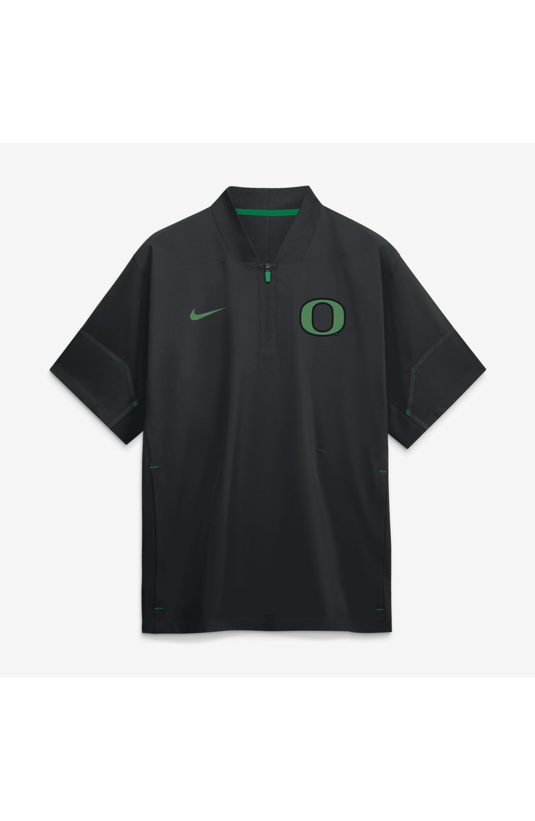 Nike Men's Nike Black Oregon Ducks 2026 Sideline Short Sleeve Quarter-Zip Coach Jacket, Main, color, Black