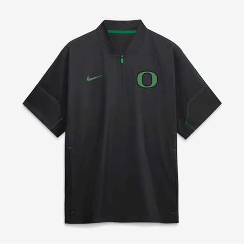 Men's Nike Black Oregon Ducks 2026 Sideline Short Sleeve Quarter-Zip Coach Jacket