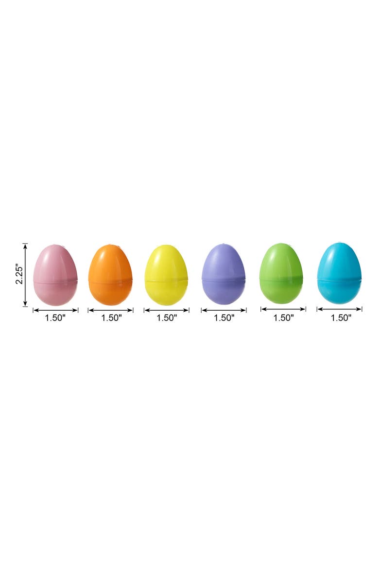 90PK 2.25"H Easter Plastic Fillable Eggs in 6 Colors, 15 of Each, Alternate, color, Blue