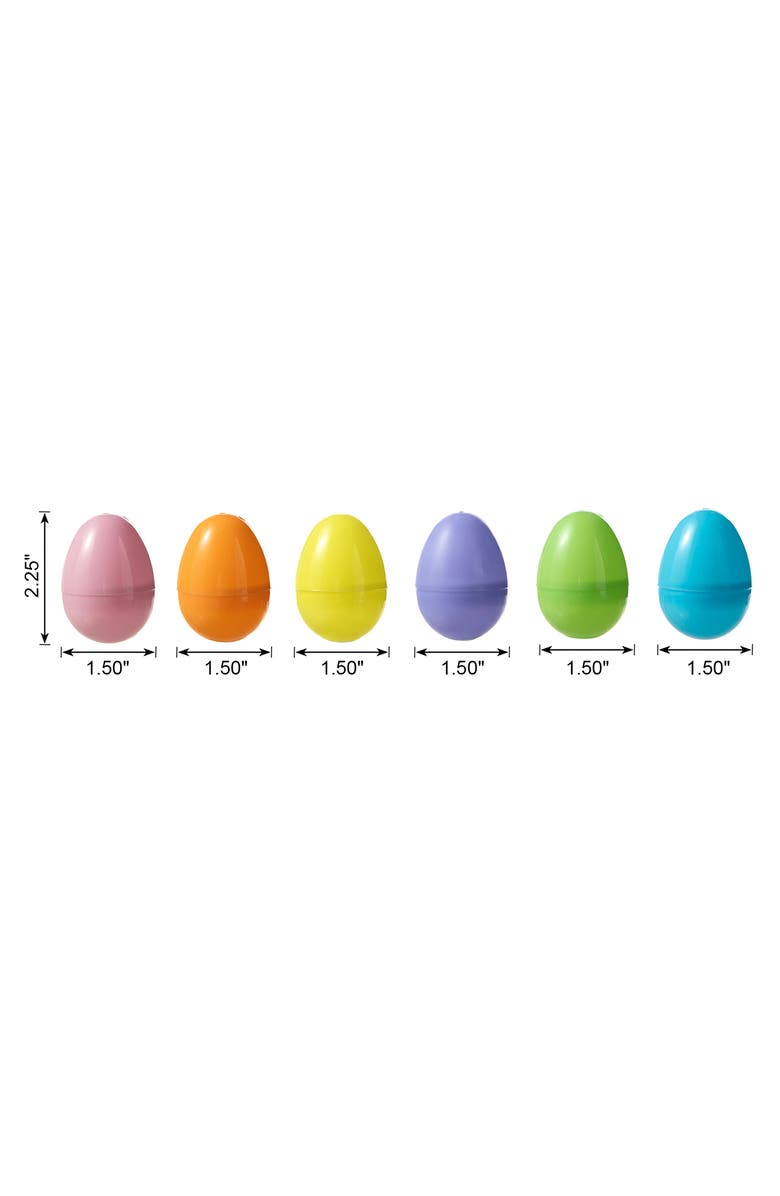 Glitzhome 90PK 2.25"H Easter Plastic Fillable Eggs in 6 Colors, 15 of Each, Alternate, color, Blue