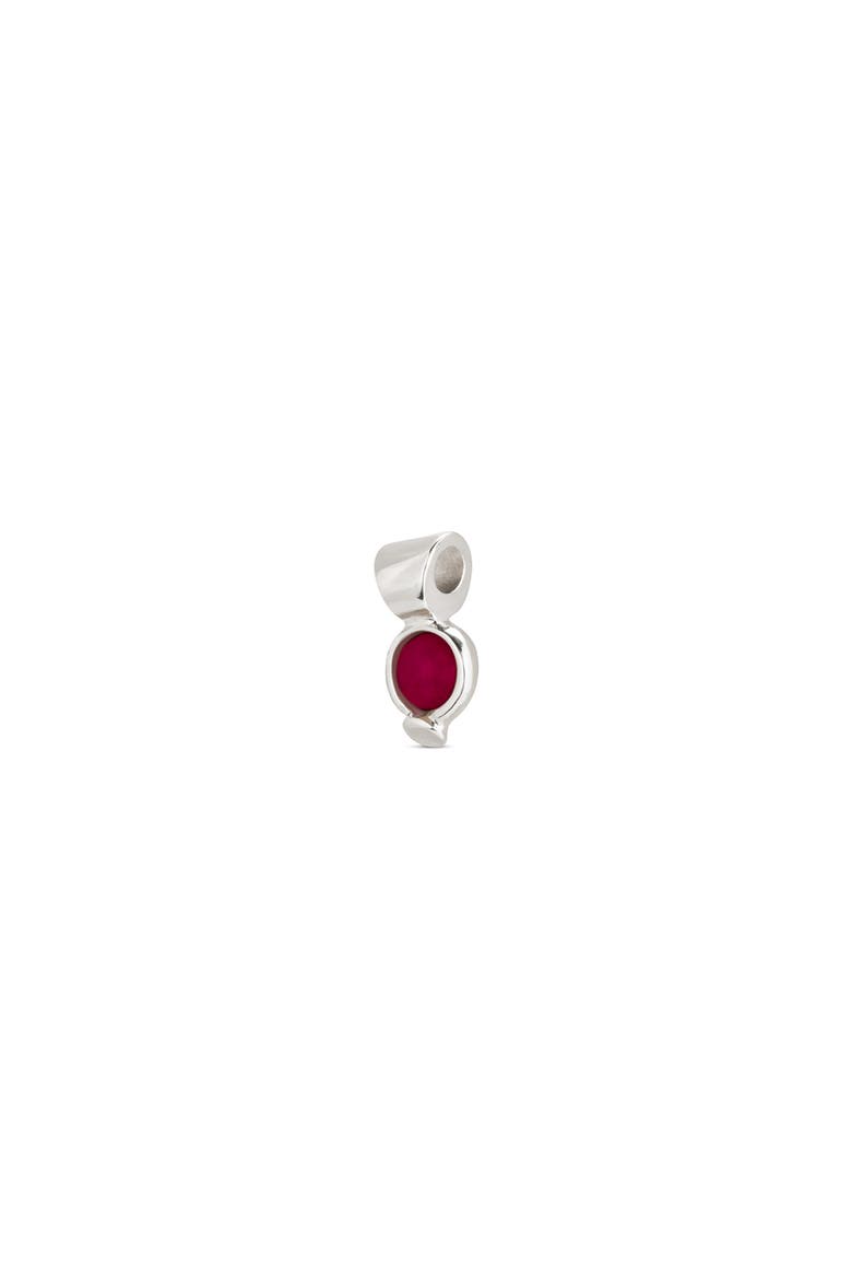 Sterling Silver Plated Charm with Agate Stone, Alternate, color, Silver