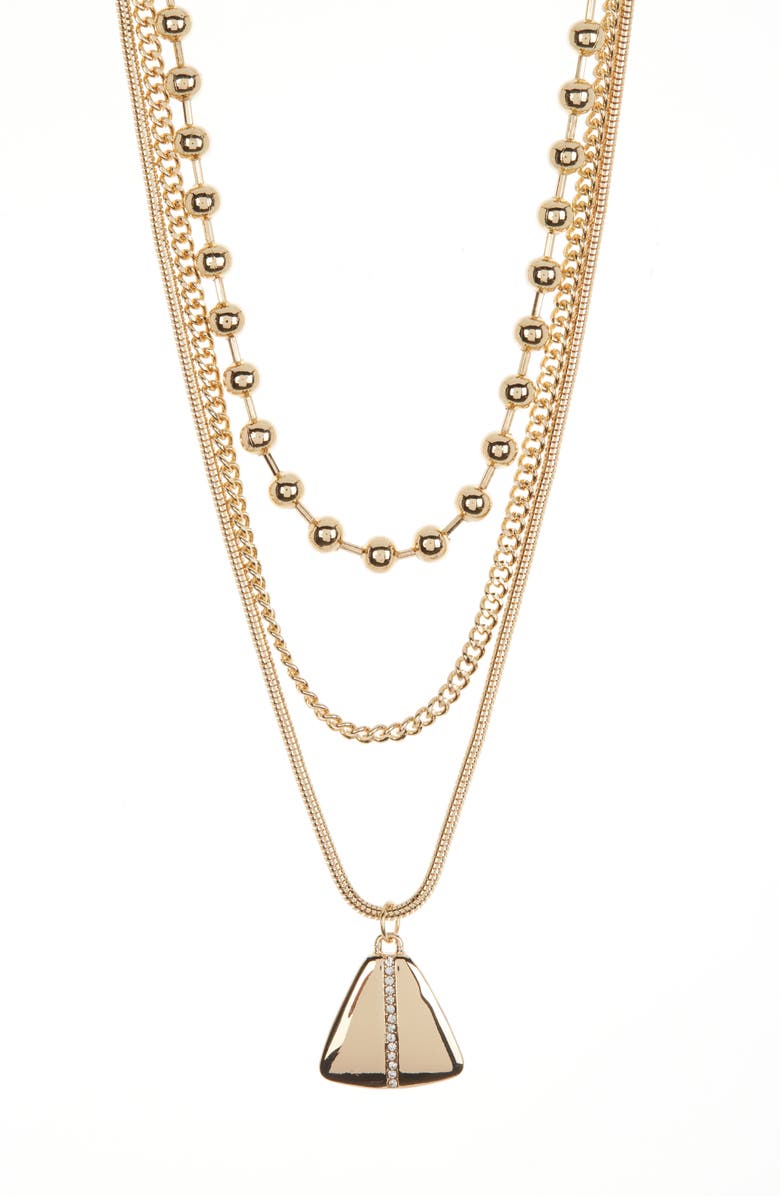 NORDSTROM RACK Layered Ball Chain Pendant Necklace, Main, color,