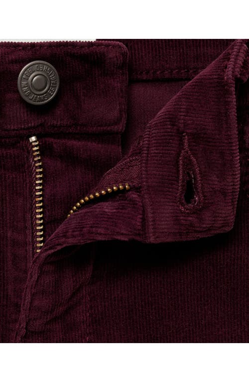 Shop Mango Sienna Crop Flare Corduroy Jeans In Wine
