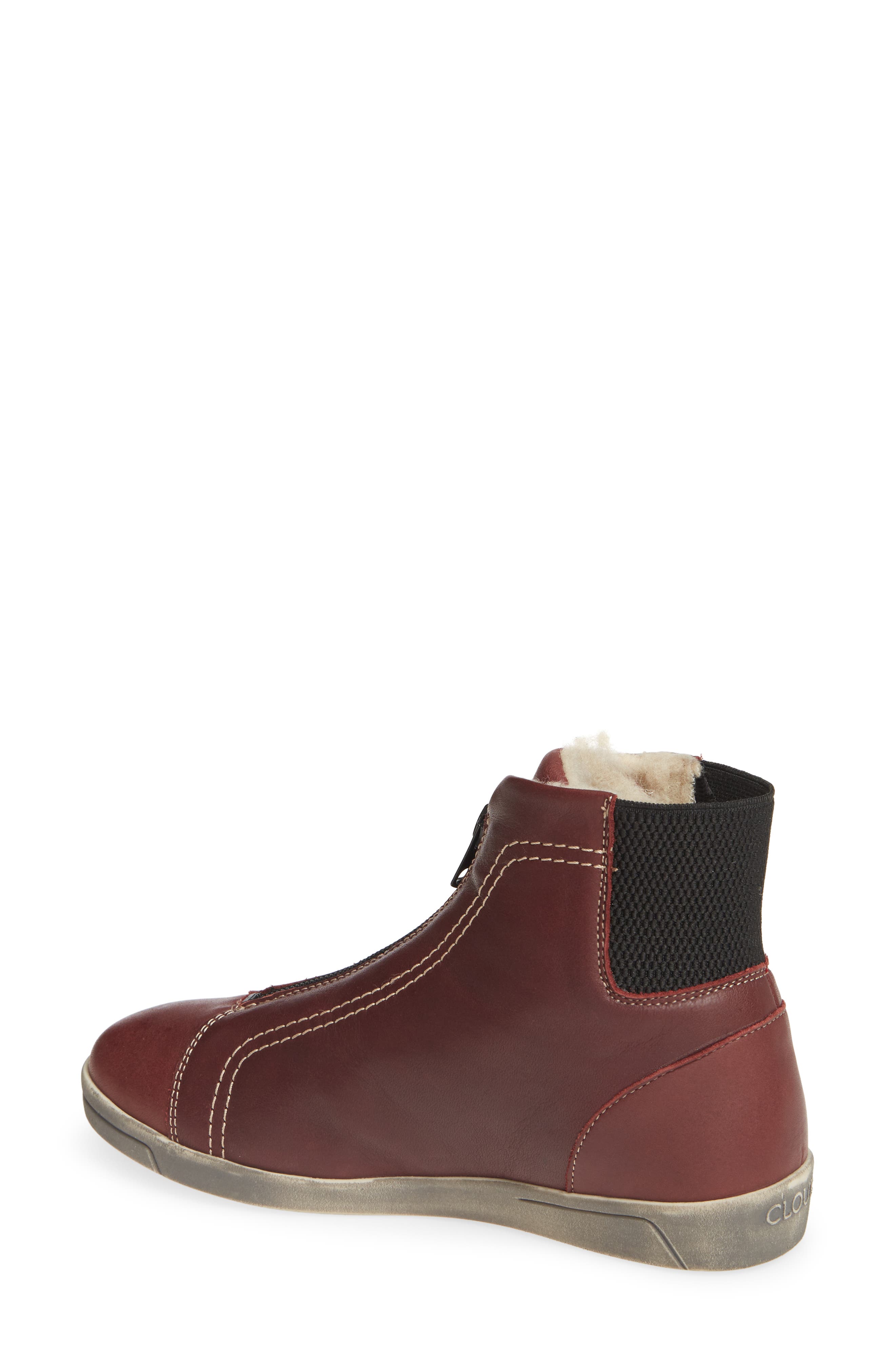 Amiga Wool Lined Bootie, Alternate, color, PURPLE LEATHER
