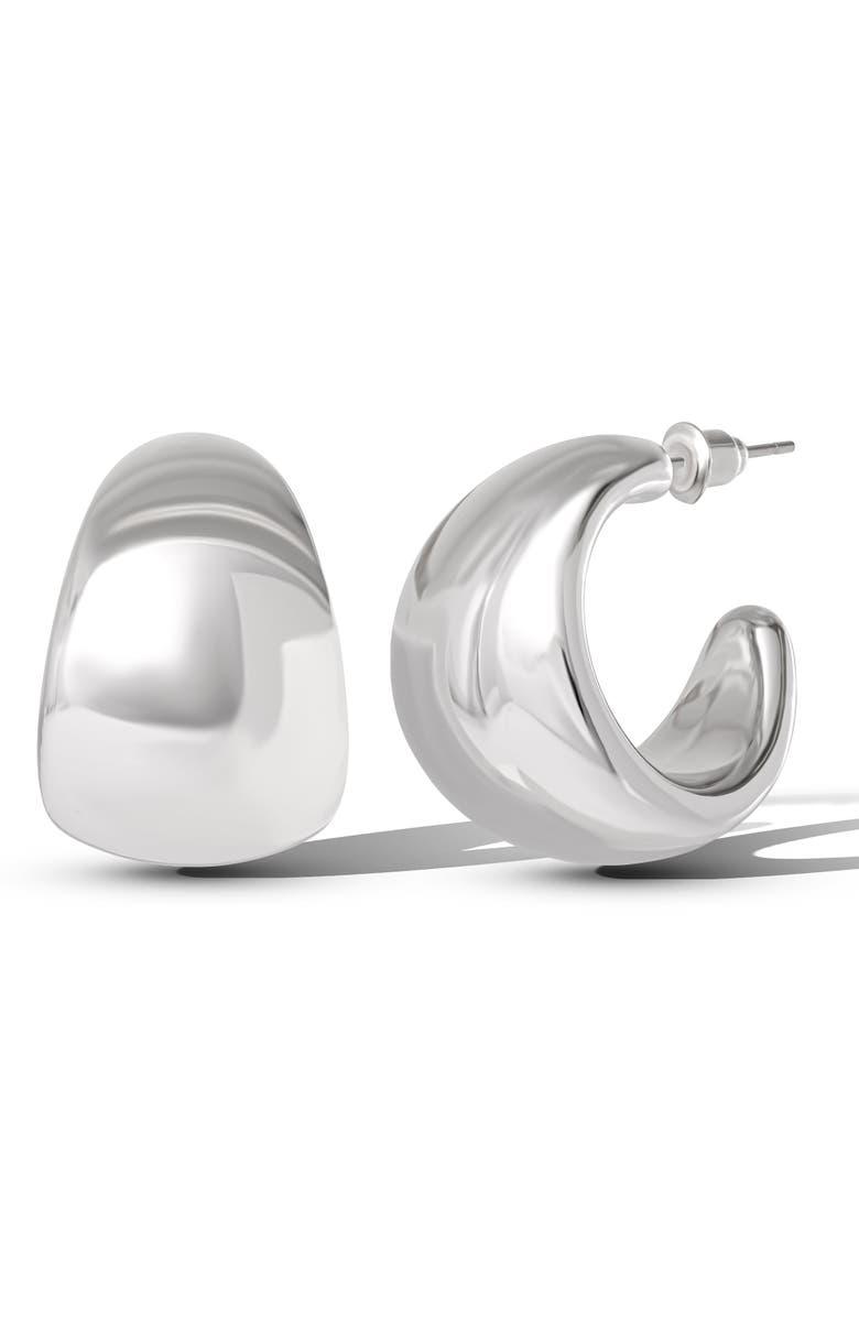 Jessica Simpson Dome Drop Earrings, Main, color, Silver