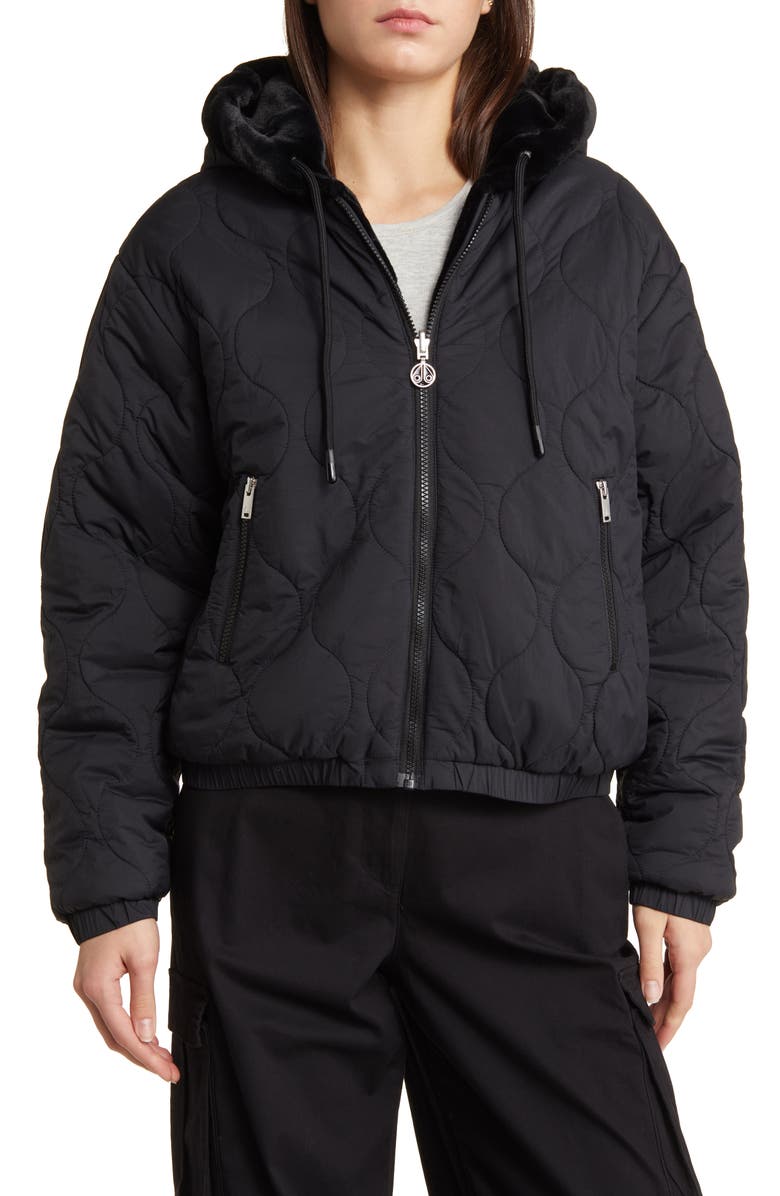 Moose Knuckles Eaton Bunny Quilted Faux Fur Reversible Jacket, Alternate, color,