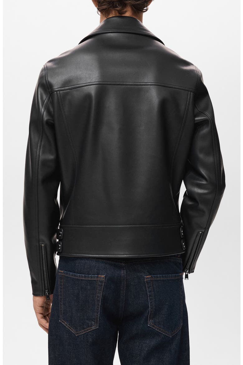 Faux Leather Moto Jacket, Alternate, color, BLACK