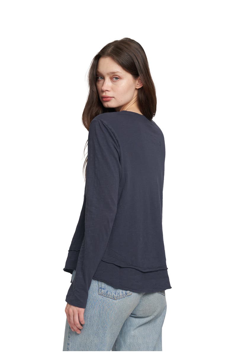 WILT Clothing Long Sleeve Mock Layer Tee, Alternate, color, Black