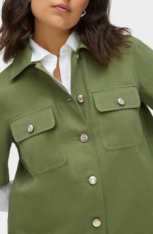Aligne Laurel Organic Cotton Twill Button-up Shirt In Green