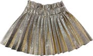 Lola + The Boys Foil Pleated Skirt
