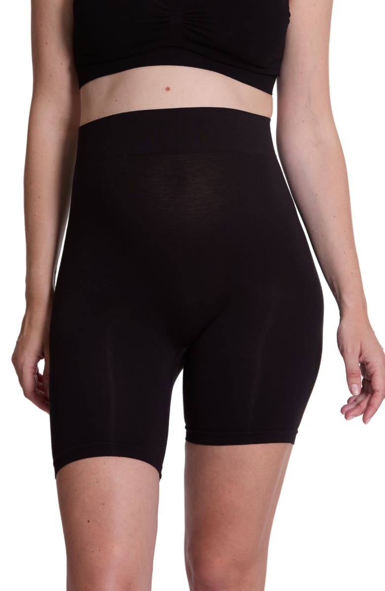 Cache Coeur Essentiel Seamless Maternity Cycling Shorts, Alternate, color, Black