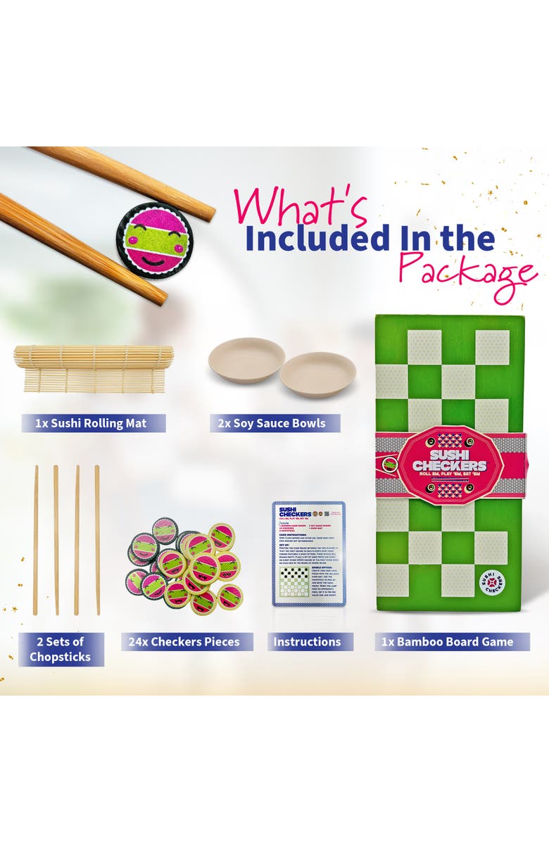 Project Genius Sushi Checkers Game & Sushi Making Set, Alternate, color, Multicolored
