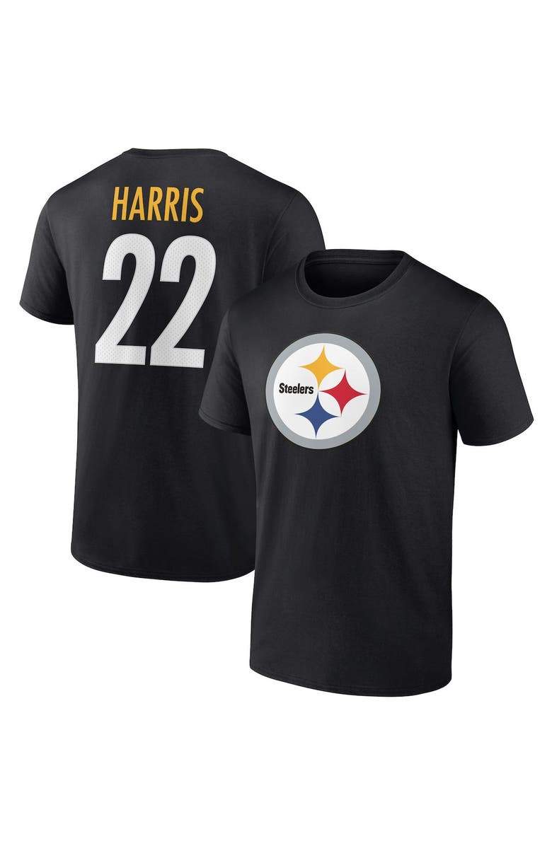 FANATICS Men's Fanatics Branded Najee Harris Black Pittsburgh Steelers Player Icon T-Shirt, Main, color,