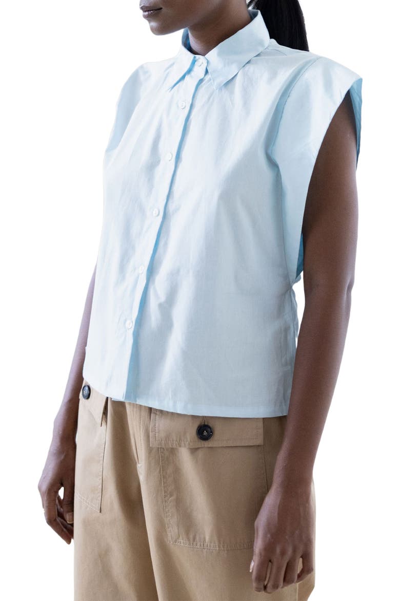Perfect Summer Button Down Shirt, Main, color, Light Blue