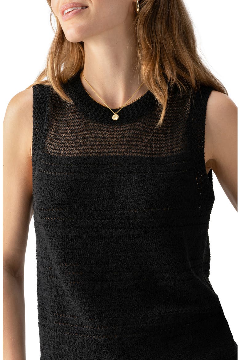Waves of Summer Sleeveless Sweater, Alternate, color, BLACK