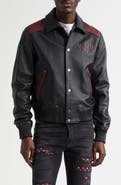 AMIRI Colorblock Staggered Logo Leather Jacket