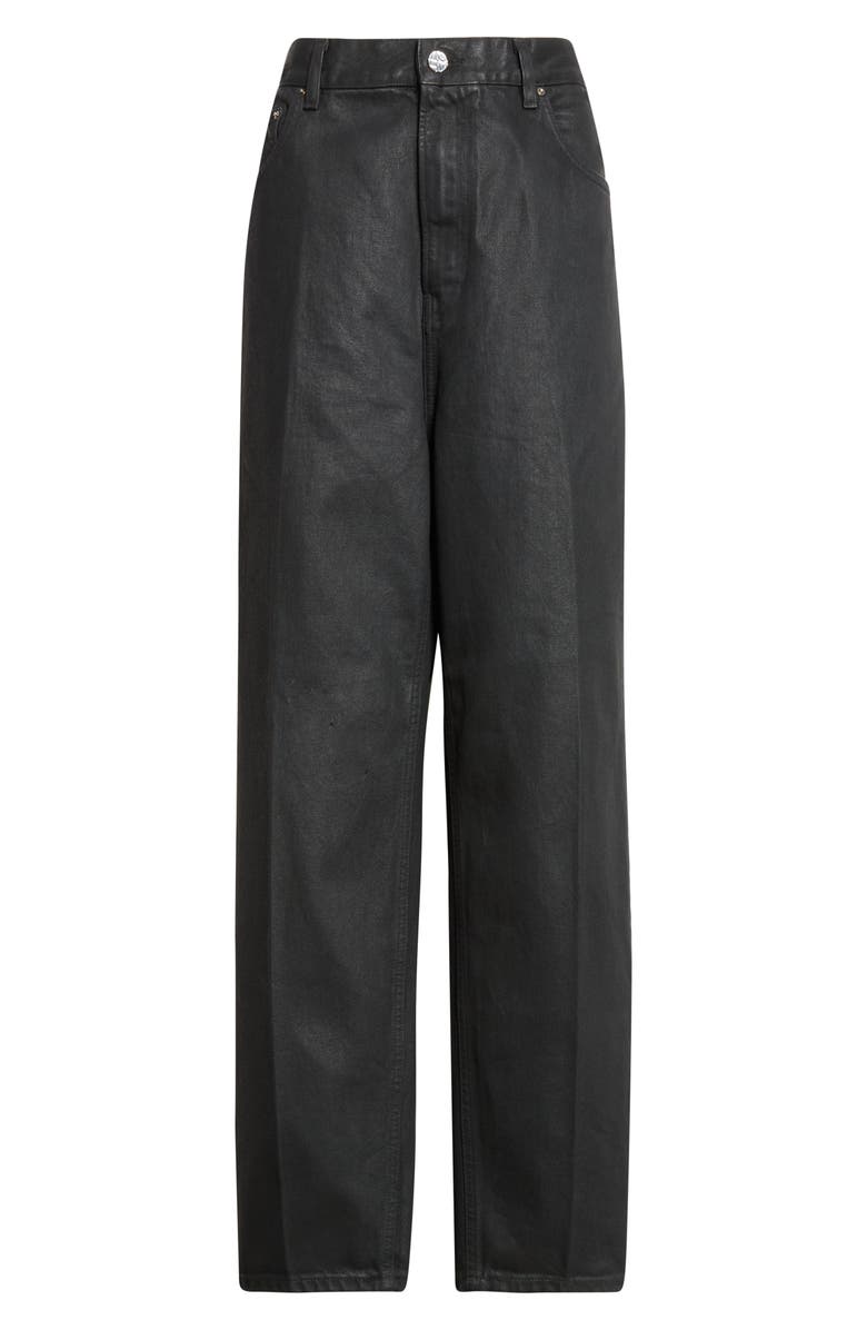 TOTEME Coated High Waist Tapered Jeans, Alternate, color, Coated Black 207