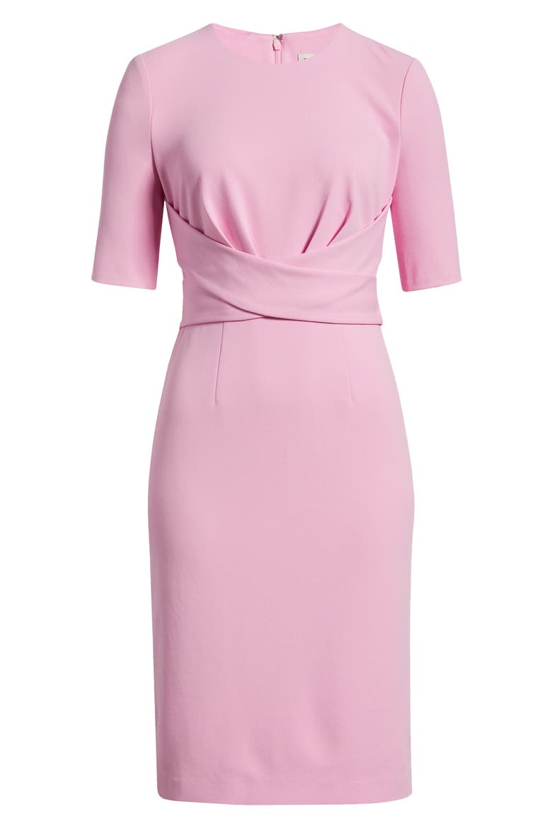 Wrap Overlay Sheath Dress, Alternate, color, CARNATION PINK
