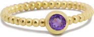 The Lovery Fine Jewelry Gold Beaded Amethyst Ring