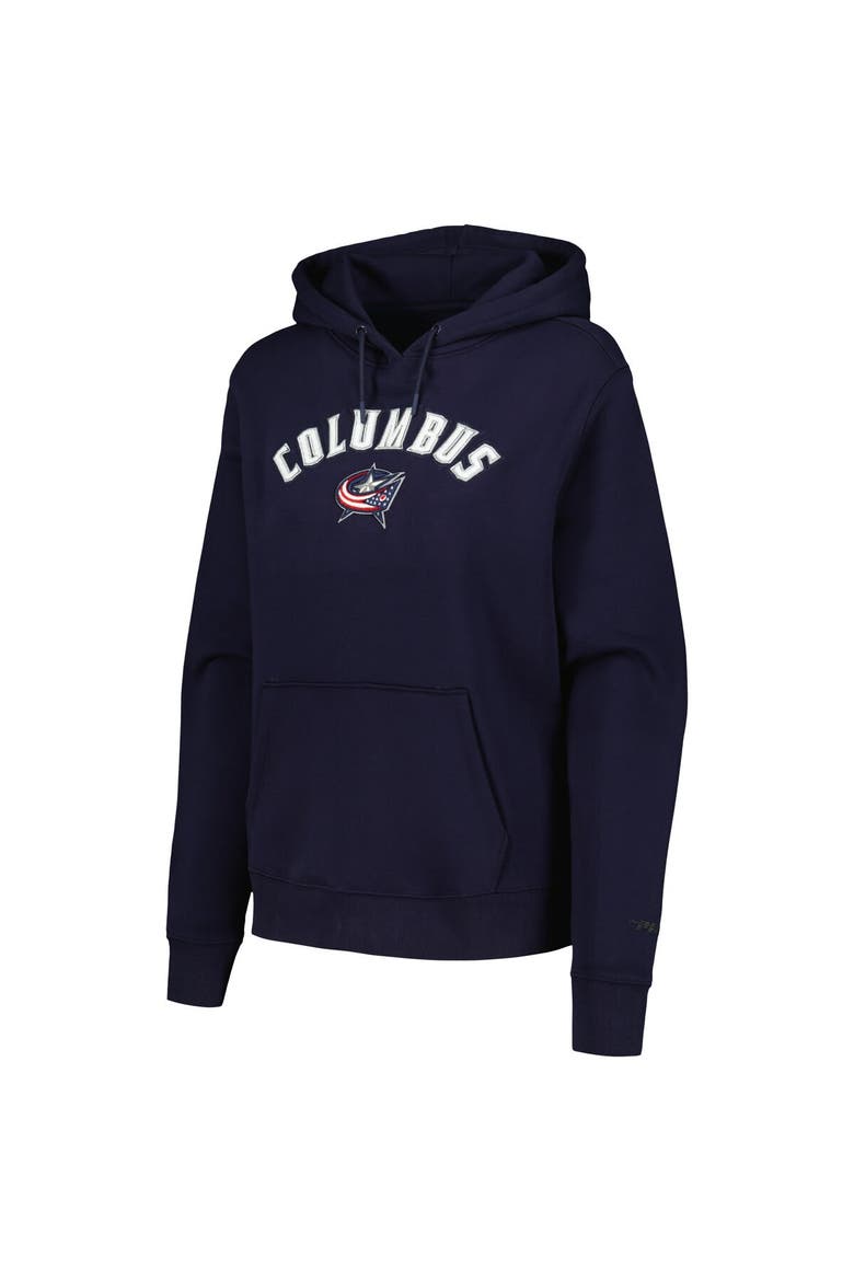 Women's Pro Standard Navy Columbus Blue Jackets Classic Chenille Pullover Hoodie, Alternate, color, Navy