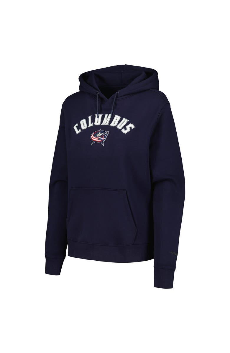 PRO STANDARD Women's Pro Standard Navy Columbus Blue Jackets Classic Chenille Pullover Hoodie, Alternate, color, 