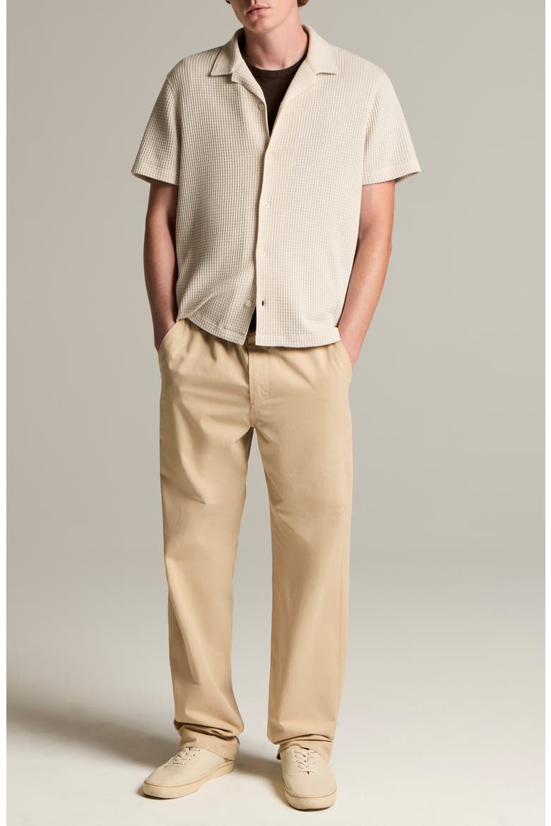 Macro Cotton Blend Waffle Button-Up Shirt, Alternate, color, BLANCO