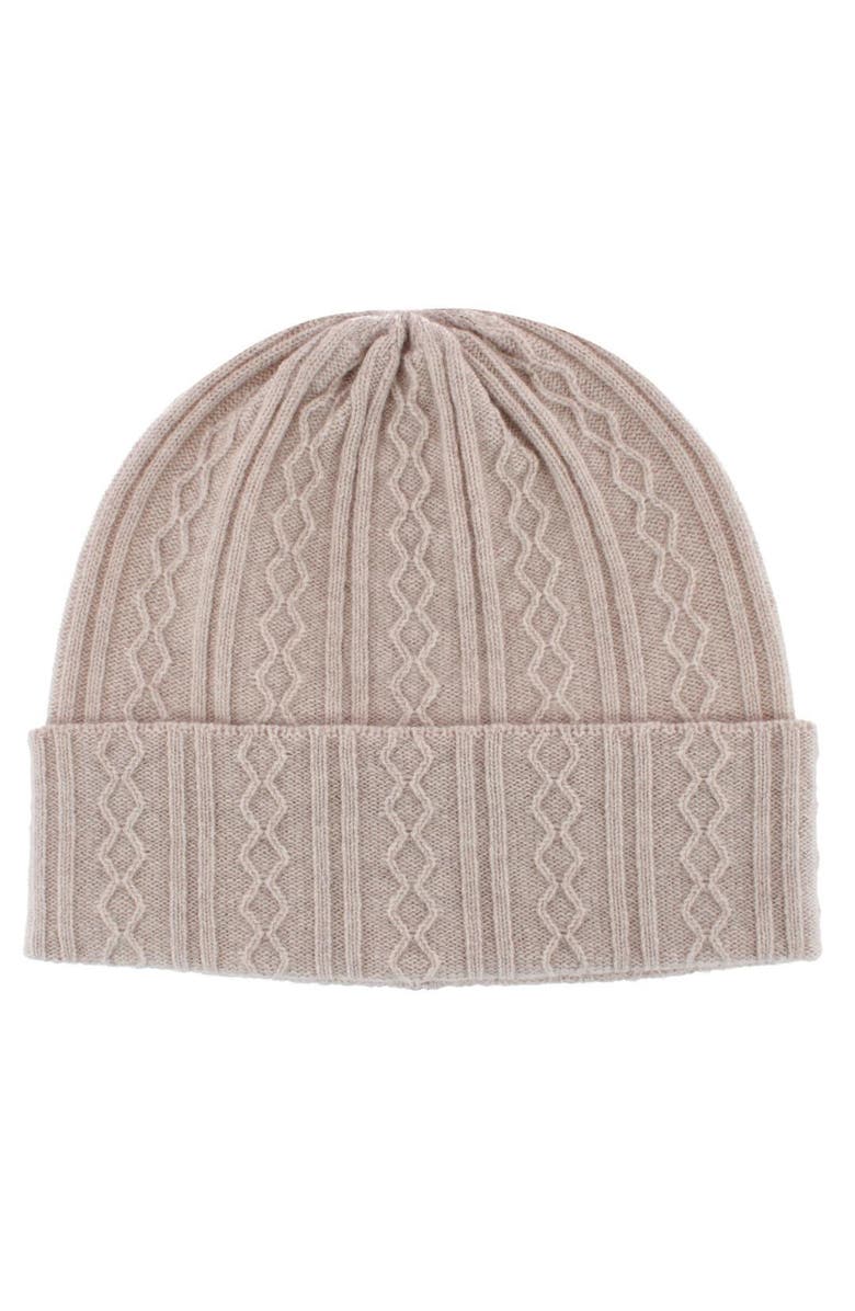Trafalgar The Windsor Merino Wool Cable Knit Beanie, Main, color, Ivory