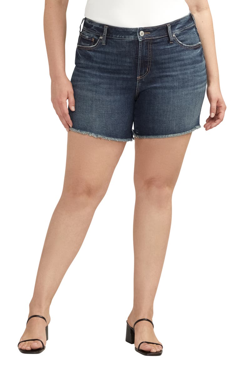 Suki Luxe Stretch Cutoff Denim Shorts, Main, color, INDIGO