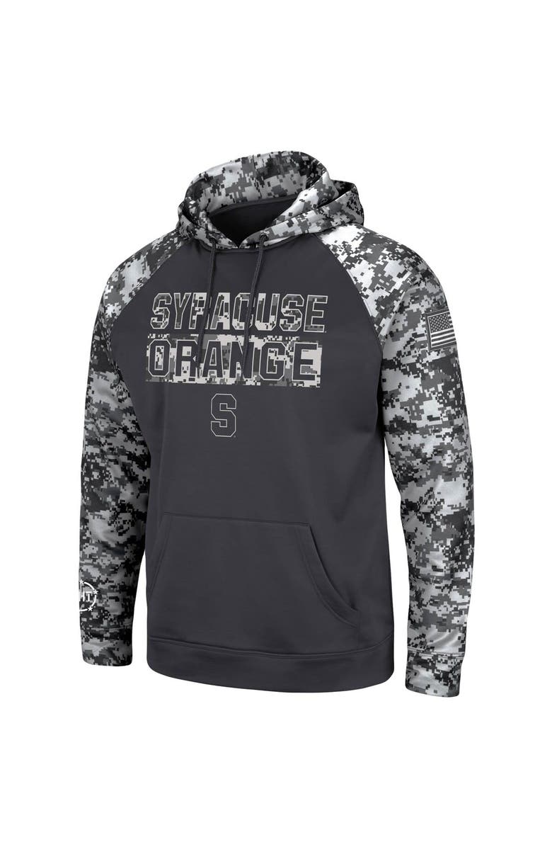 COLOSSEUM Men's Colosseum Charcoal Syracuse Orange OHT Military Appreciation Digi Camo Big & Tall Pullover Hoodie, Alternate, color,