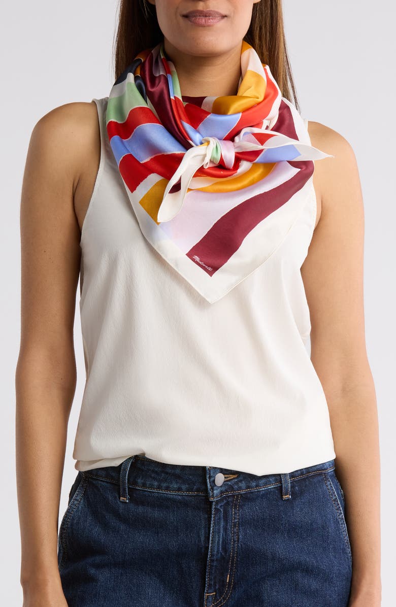Madewell Supersize Silk Bandana, Main, color, 