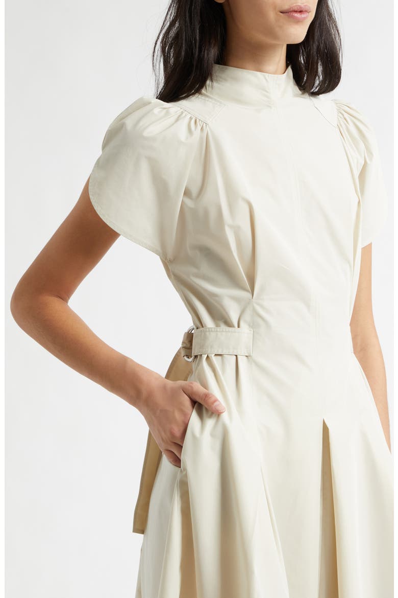 Puff Sleeve Midi Dress, Alternate, color, STONE