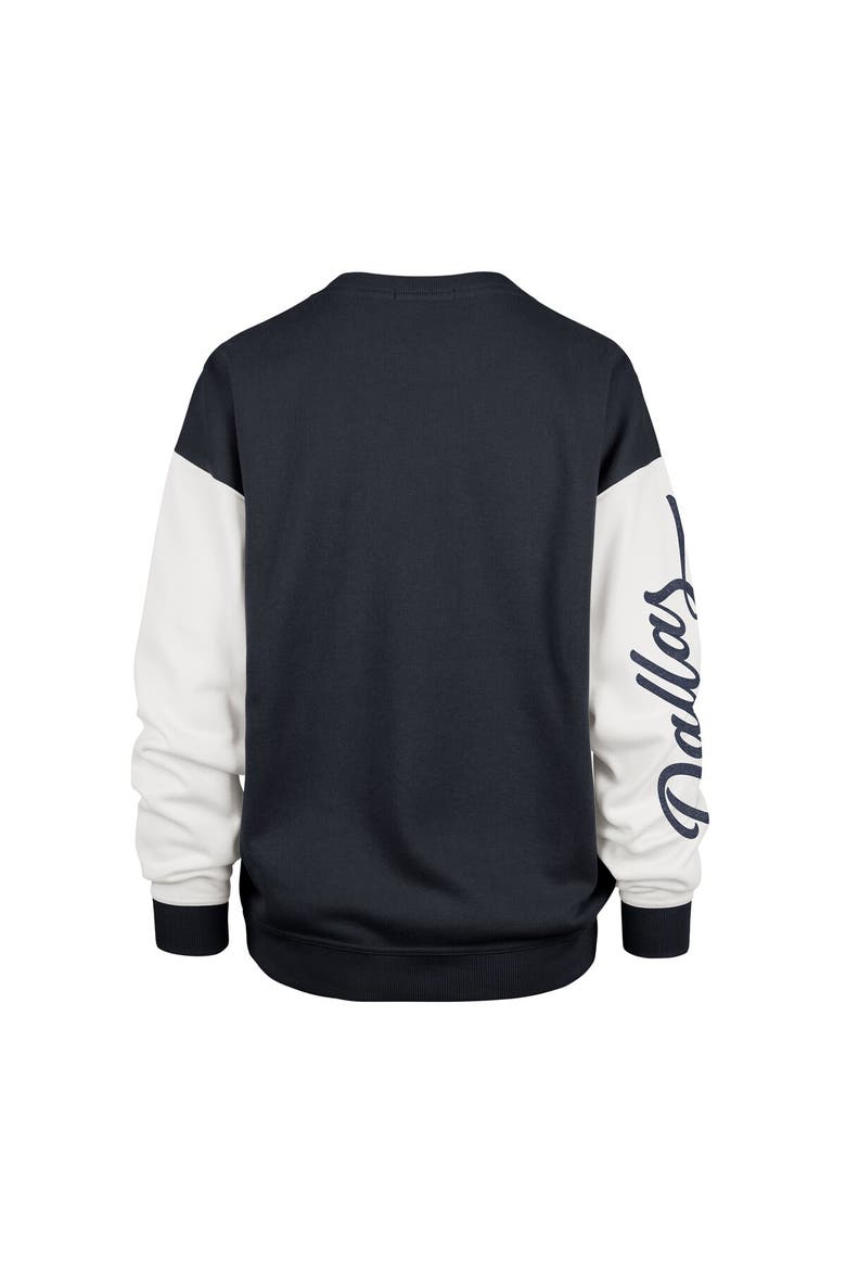 Women's '47  Blue Dallas Cowboys Double Header Rise Andie Pullover Sweatshirt, Alternate, color, Navy