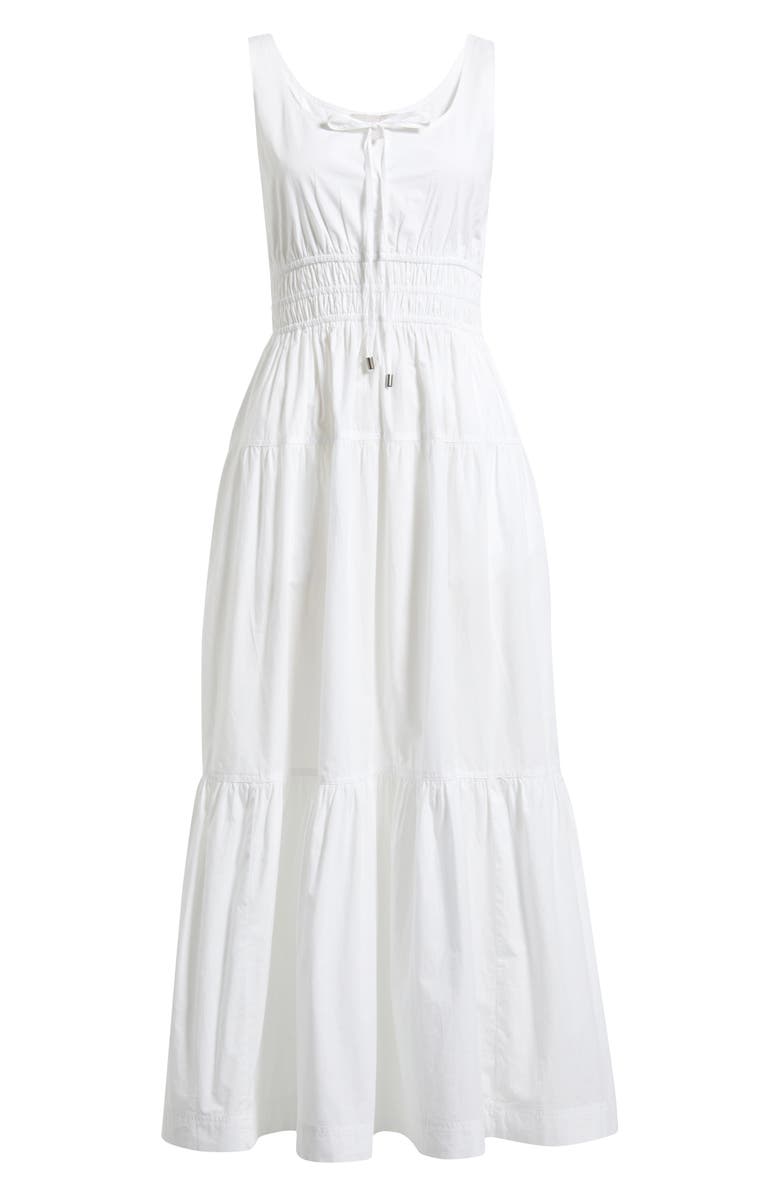 Chelsea28 Cotton Poplin Tiered Maxi Sundress, Main, color, White