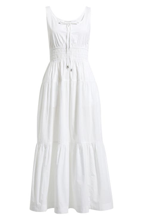 Cotton Poplin Tiered Maxi Sundress