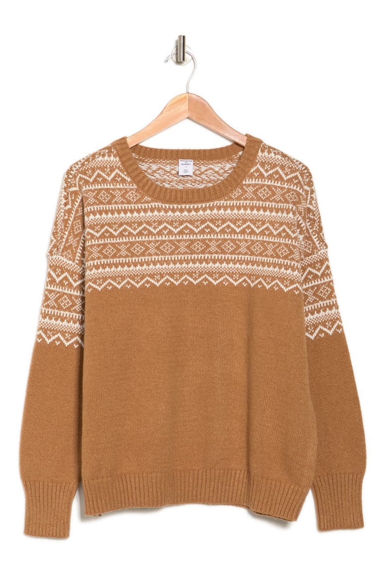 Fair Isle Sweater, Alternate, color, TAN DALE- IVORY