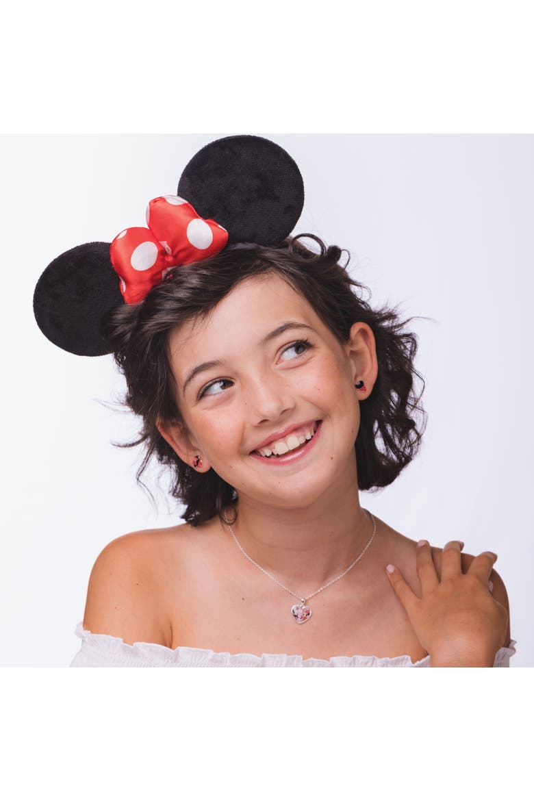 Mismatched Mickey And Minnie Mouse Earrings, Alternate, color, Red, Black