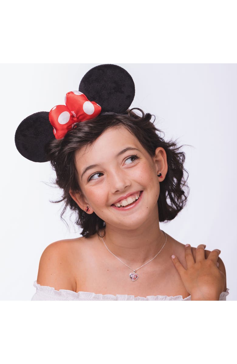Disney Mismatched Mickey And Minnie Mouse Earrings, Alternate, color, Red, Black