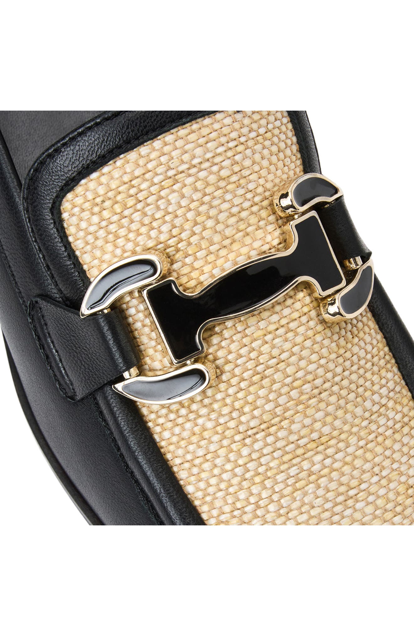 Bruno Magli Natalie Bit Loafer, Alternate, color, Black Raffia