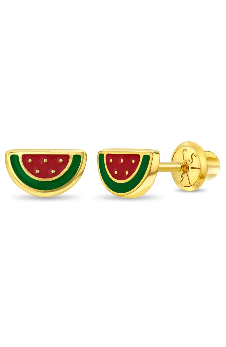 In Season Jewelry 14k Vibrant Watermelon Girl Earrings, Main, color, Red