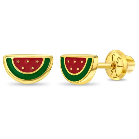 14k Vibrant Watermelon Girl Earrings