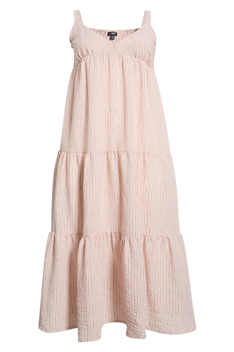 Elianna Stripe Tiered Sundress, Alternate, color, CASHEW PINK STRIPE