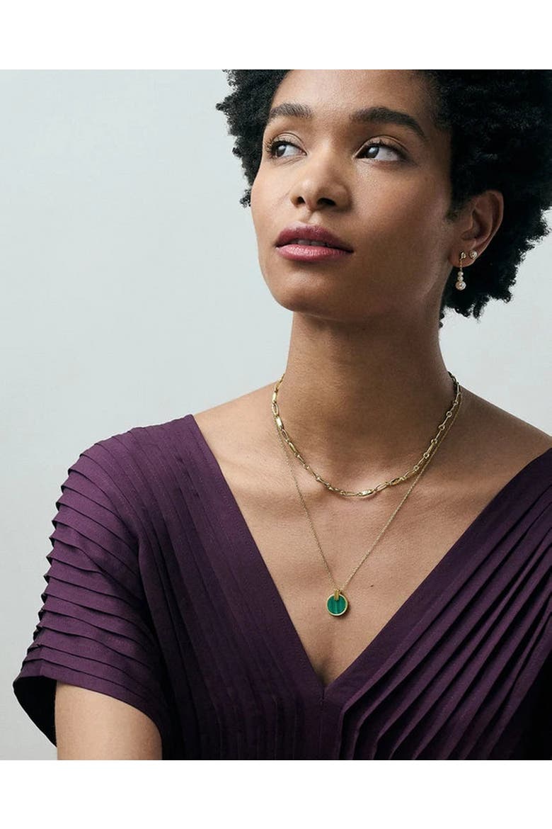 Gold Stilla Malachite Necklace, Alternate, color, Malachite