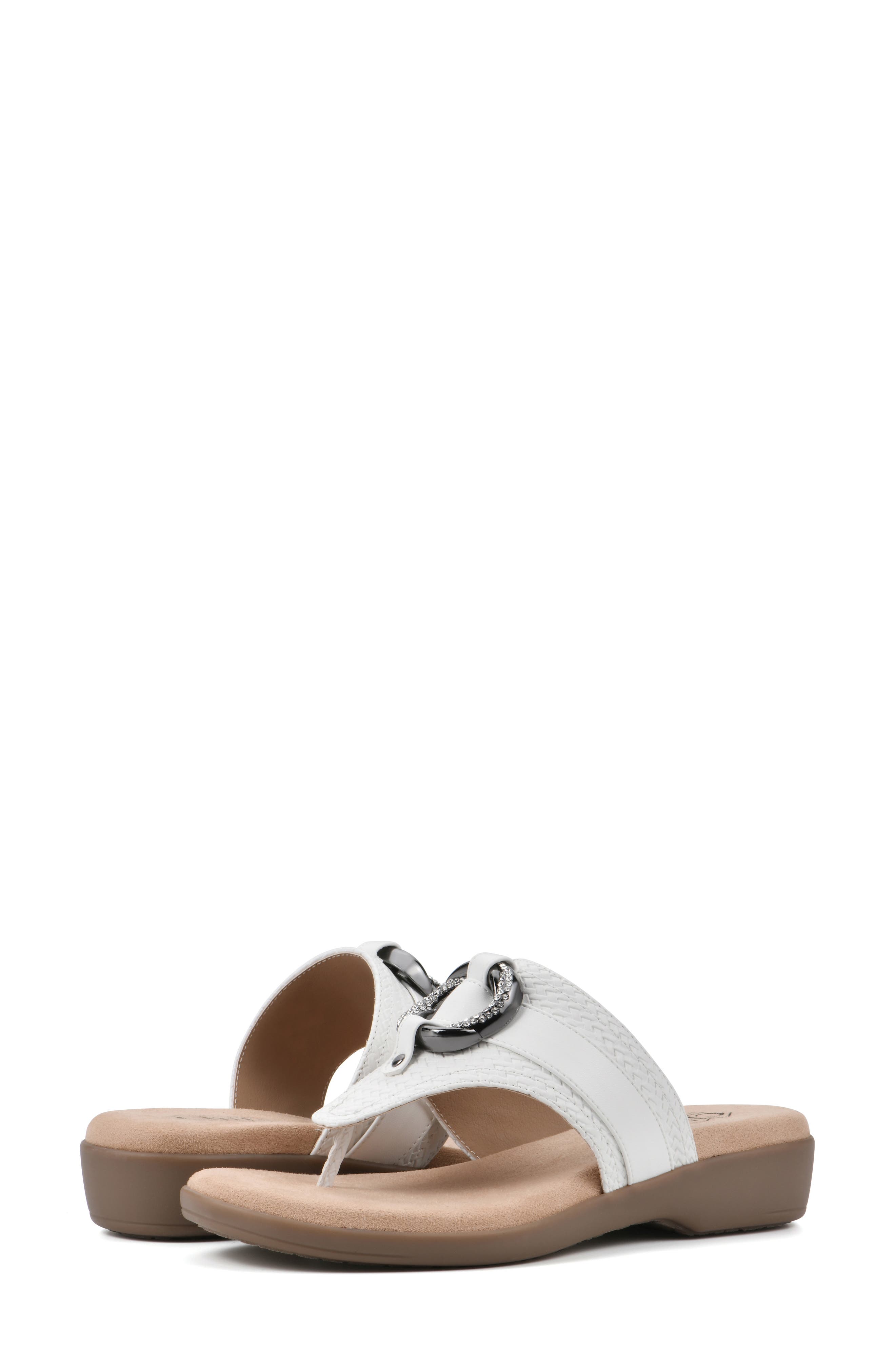 Benedict Wedge Thong Sandal, Alternate, color, WHITE/ WOVEN