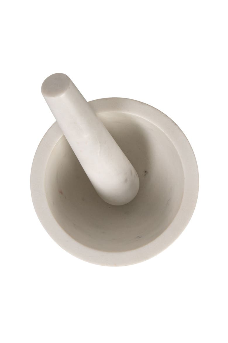 Marble Mortar and Pestle, White, Alternate, color, White