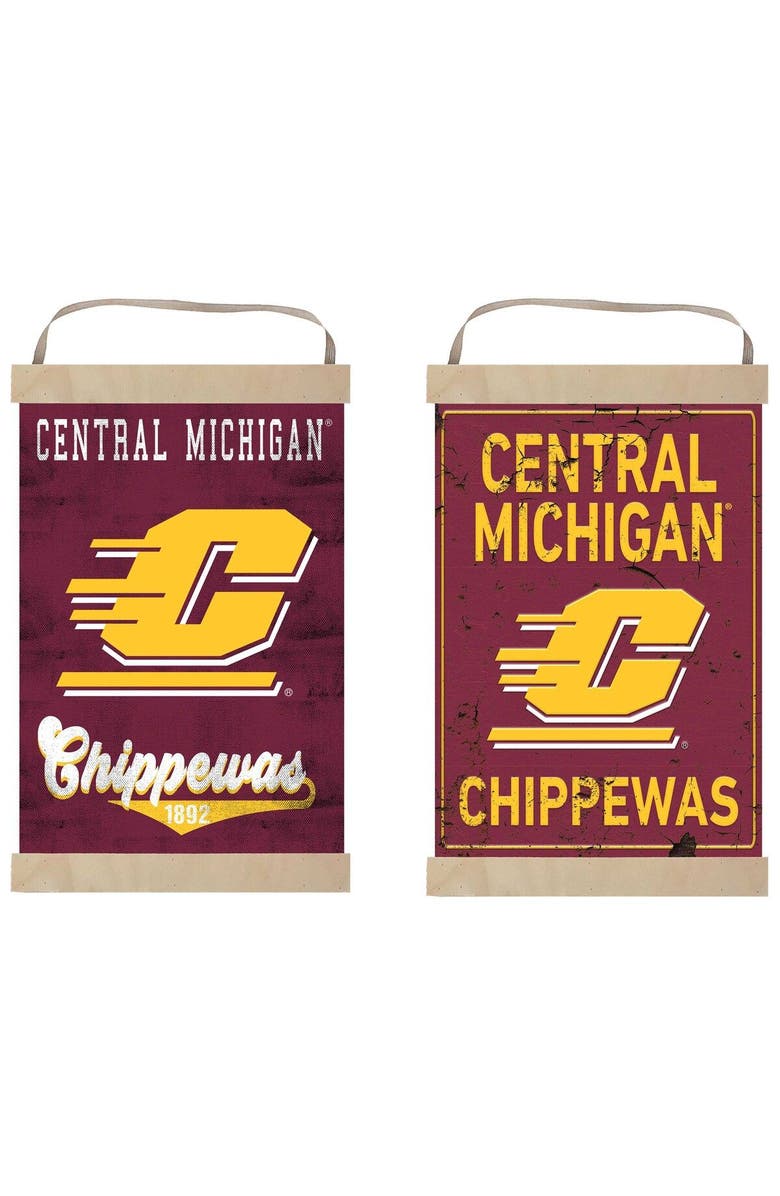 JARDINE Cent. Michigan Chippewas 12'' x 20'' Retro Logo Banner Sign, Alternate, color, 