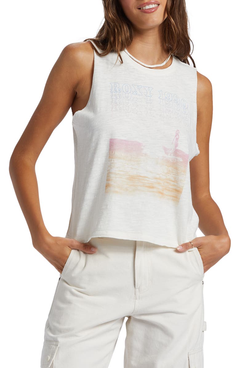Roxy Wave Rider Cotton Graphic Tank, Main, color,