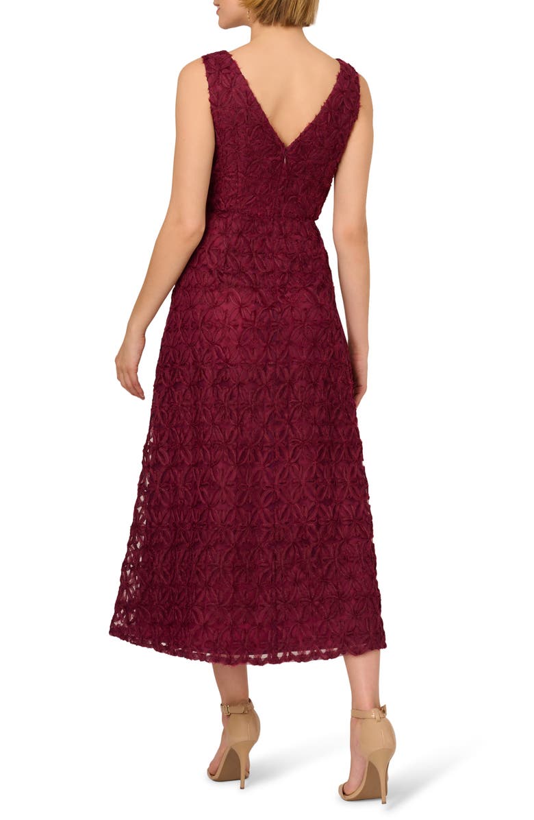 Adrianna Papell Soutache Embroidered Midi Fit & Flare Dress, Alternate, color, 